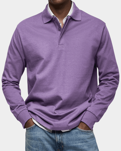 Herren Langarm-Poloshirt – Premium Baumwolle, zeitlose Eleganz