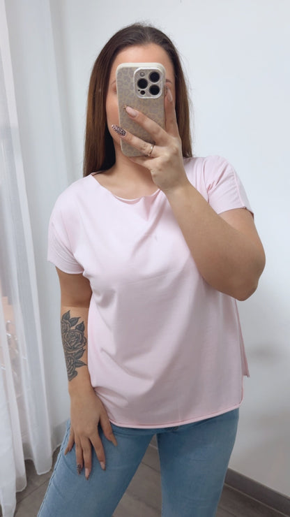 Baumwoll Basic T-Shirt – Soft Rosa
