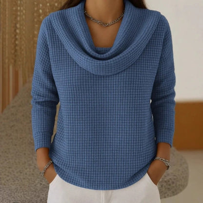 Amber™ Wafeltrui Dames – Warme Pullover mit Eleganter Wasserfallkragen