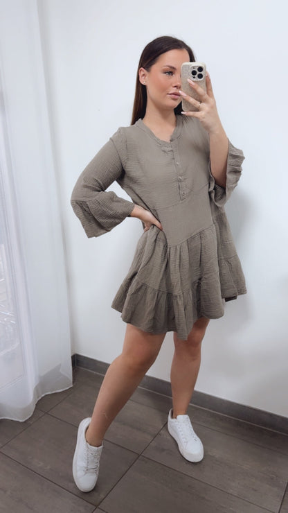 Musselin Kleid & Tunika in Taupe – Natürliche Eleganz | MUSSELIN LIEBE
