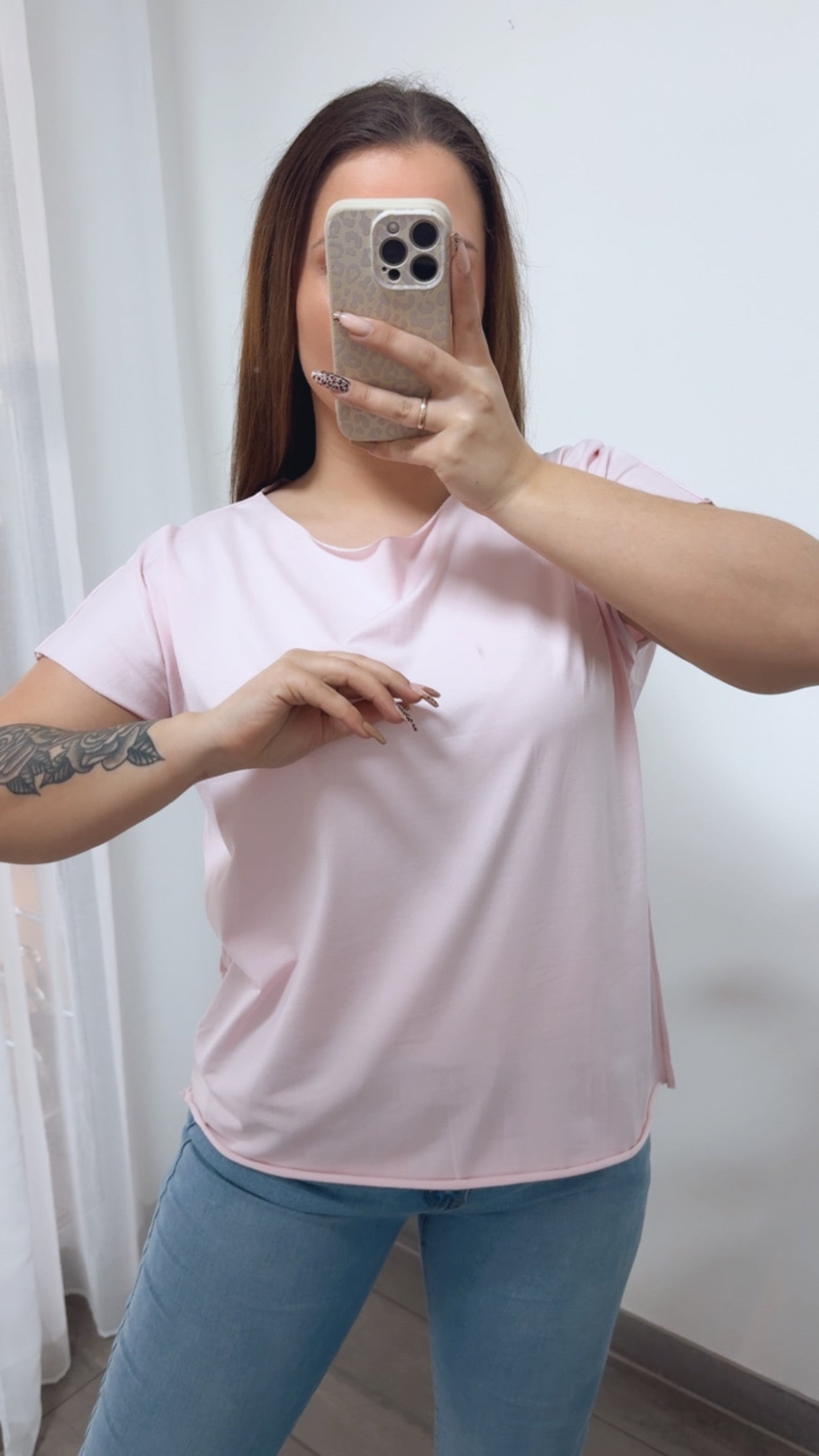 Baumwoll Basic T-Shirt – Soft Rosa