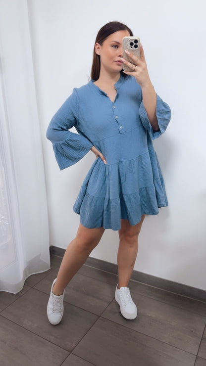 Musselin Kleid & Tunika in Denim Blau – Zeitlose Eleganz | MUSSELIN LIEBE