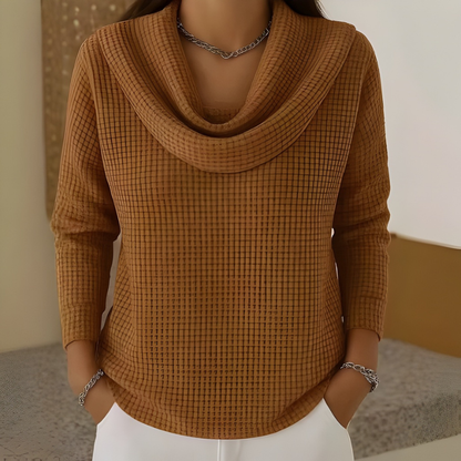 Amber™ Wafeltrui Dames – Warme Pullover mit Eleganter Wasserfallkragen