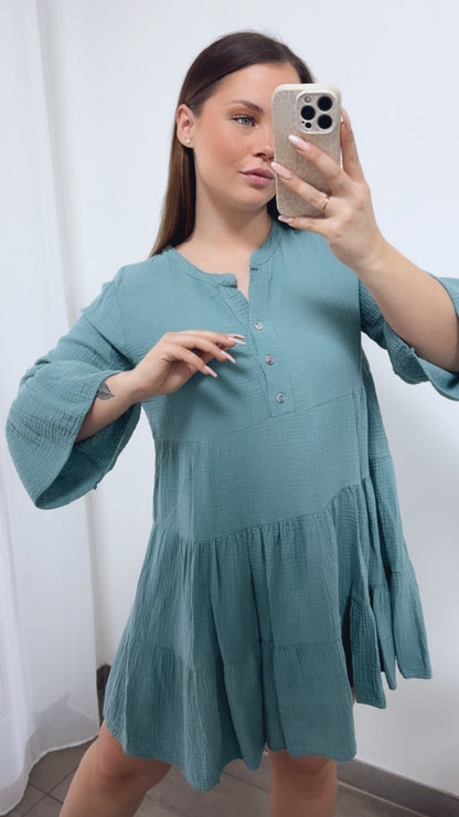 Musselin Kleid & Tunika in Light Petrol – Erfrischende Eleganz | MUSSELIN LIEBE