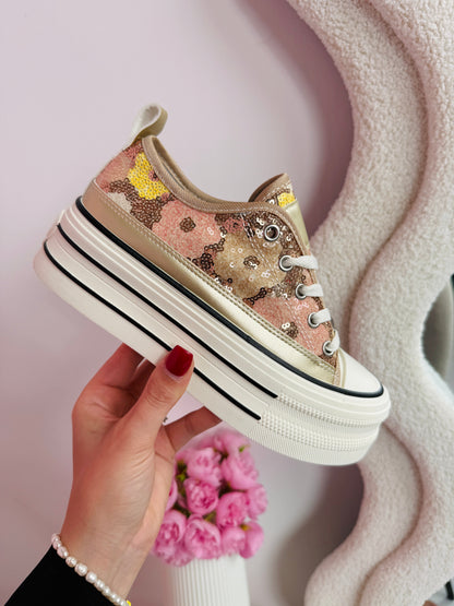 Pleun Gold Low Sneaker