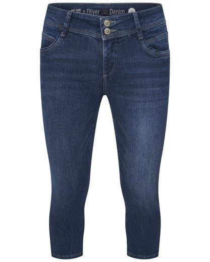s.Oliver Damen Capri Hose Dunkelblau – Slim Fit, Medium Rise, Stretchkomfort | Modell 04.899.72.5087