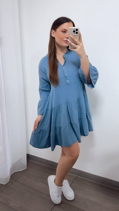 Musselin Kleid & Tunika in Denim Blau – Zeitlose Eleganz | MUSSELIN LIEBE