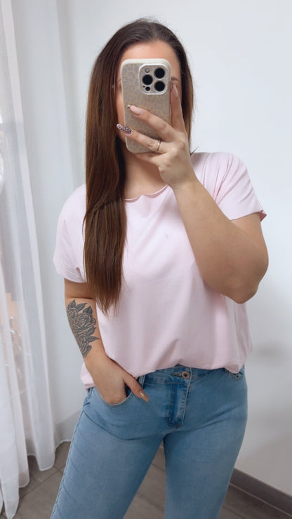 Baumwoll Basic T-Shirt – Soft Rosa