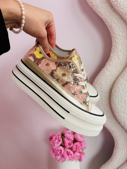 Pleun Gold Low Sneaker