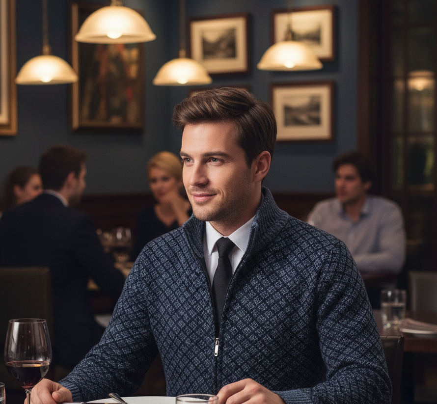 Oliver Luxe Casual Cardigan – Premium Strickjacke mit Reißverschluss