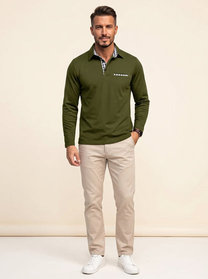 Gernan – Langarm-Poloshirt aus Baumwolle