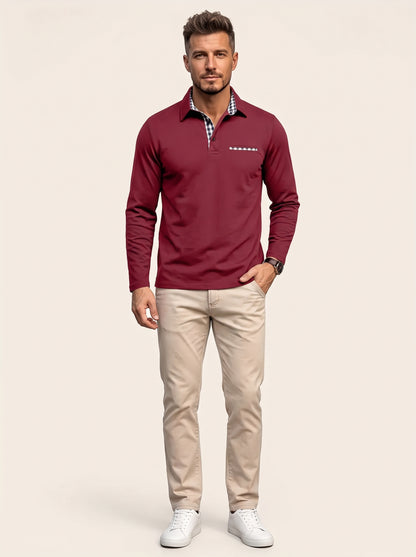 Gernan – Langarm-Poloshirt aus Baumwolle