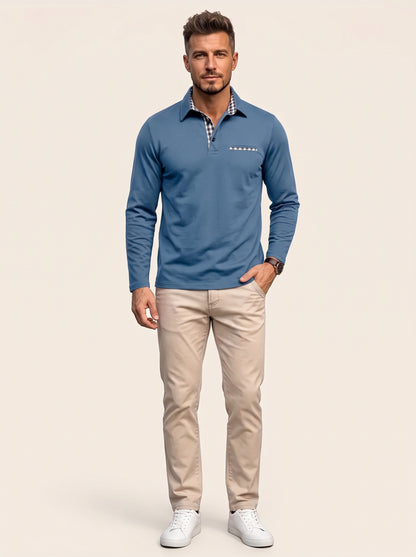 Gernan – Langarm-Poloshirt aus Baumwolle