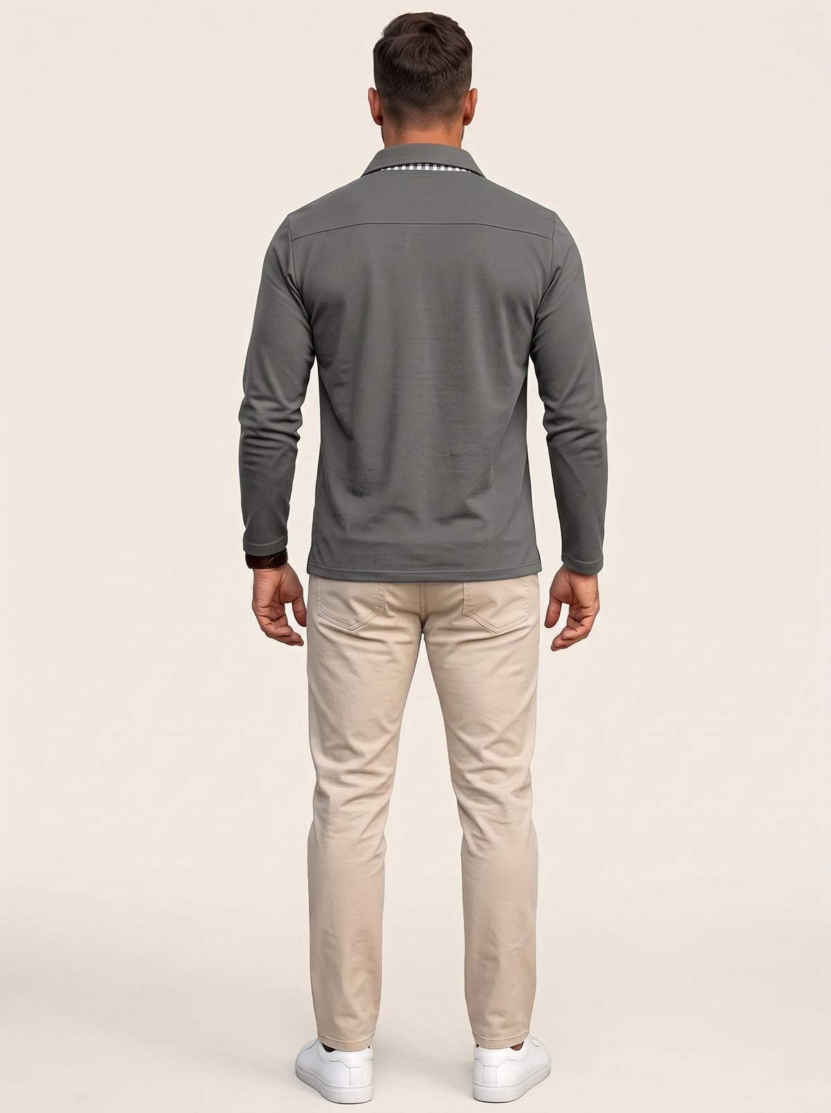 Gernan – Langarm-Poloshirt aus Baumwolle