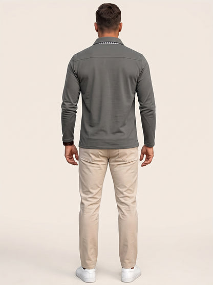 Gernan – Langarm-Poloshirt aus Baumwolle