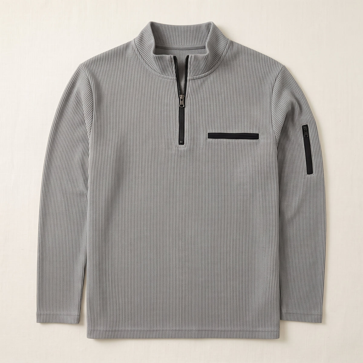 Gusteous – Langarm-Poloshirt mit Zip-Kragen