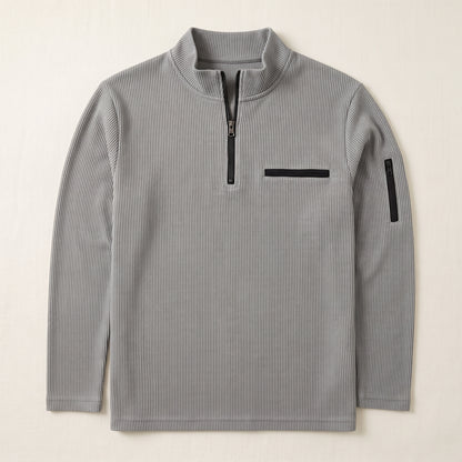 Gusteous – Langarm-Poloshirt mit Zip-Kragen