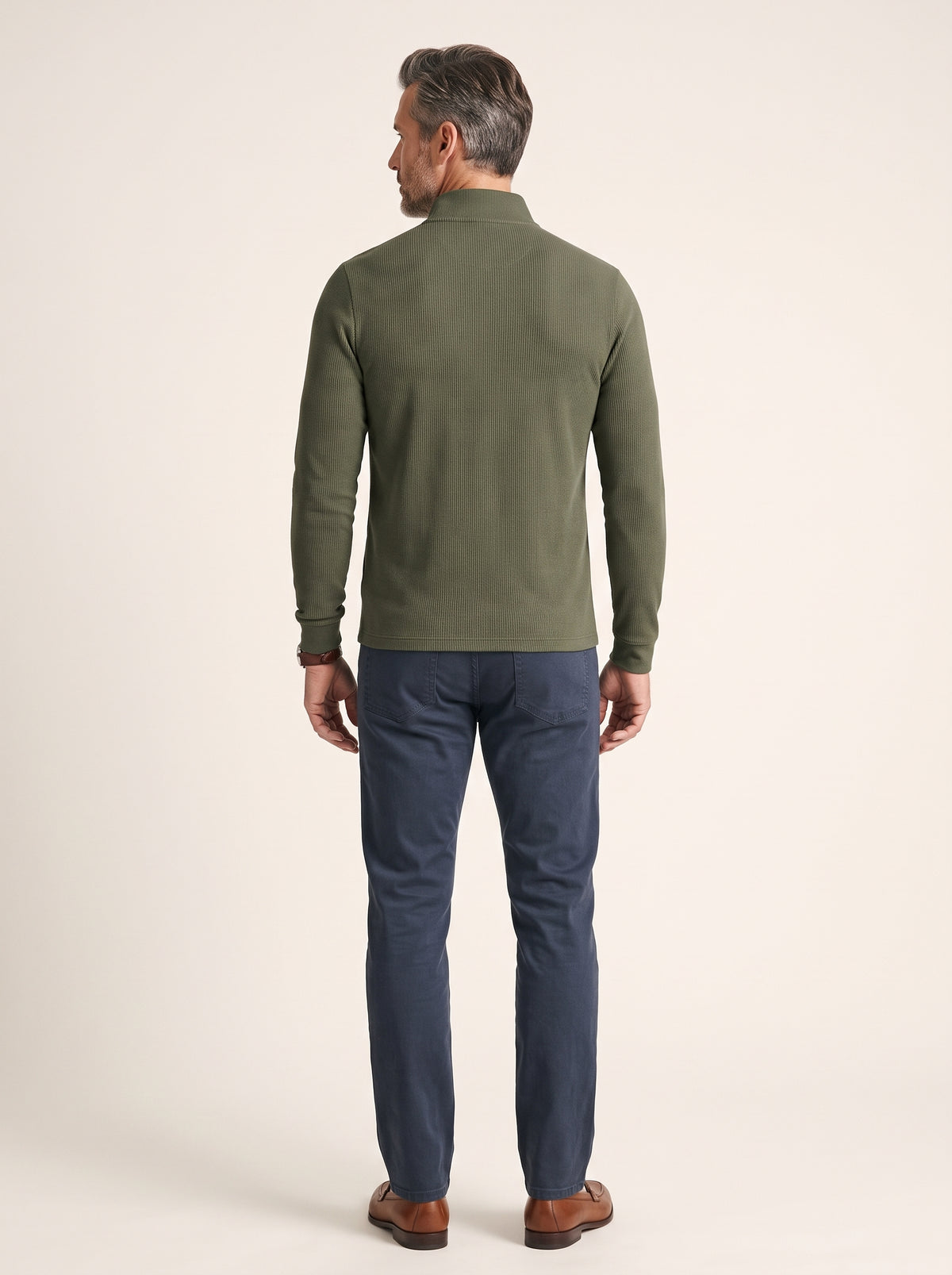 Gusteous – Langarm-Poloshirt mit Zip-Kragen