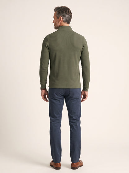 Gusteous – Langarm-Poloshirt mit Zip-Kragen