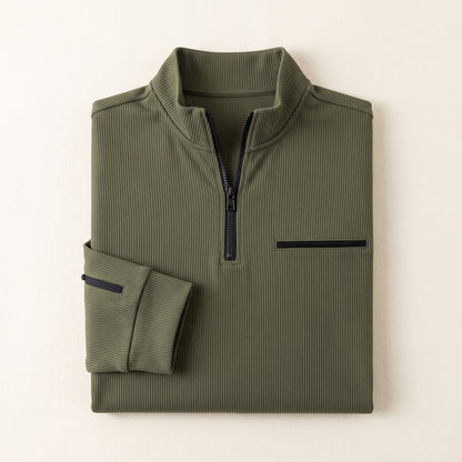 Gusteous – Langarm-Poloshirt mit Zip-Kragen