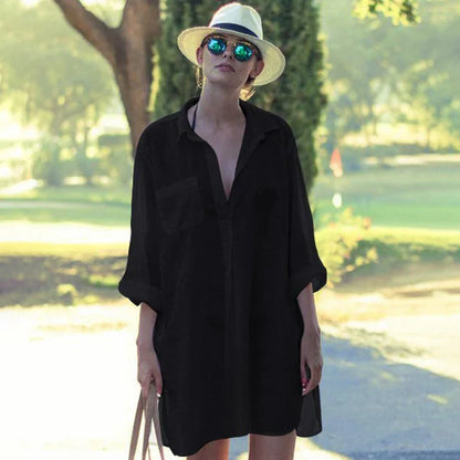 Zayna -Tasche Badeanzug Cover Up Ausgehöhltes T-Shirt