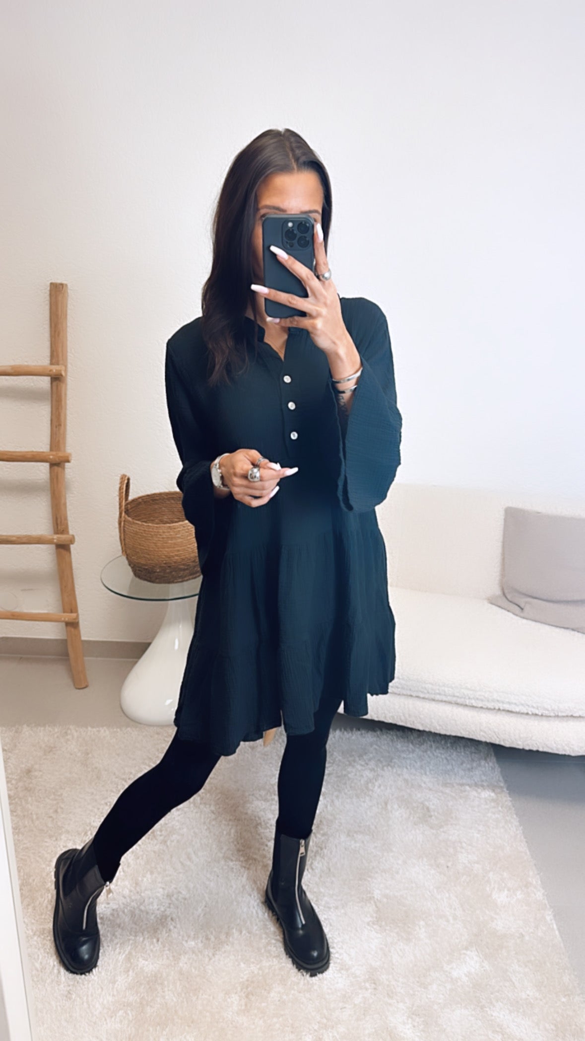 Musselin Kleid & Tunika in Schwarz – Zeitlose Eleganz | MUSSELIN LIEBE