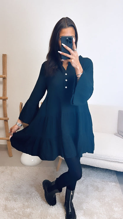 Musselin Kleid & Tunika in Schwarz – Zeitlose Eleganz | MUSSELIN LIEBE