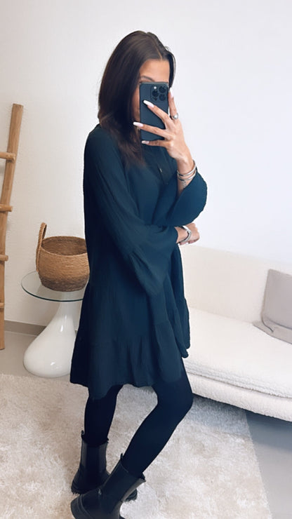 Musselin Kleid & Tunika in Schwarz – Zeitlose Eleganz | MUSSELIN LIEBE