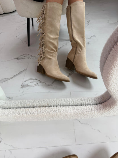 Viral Fringle Beige Stiefel