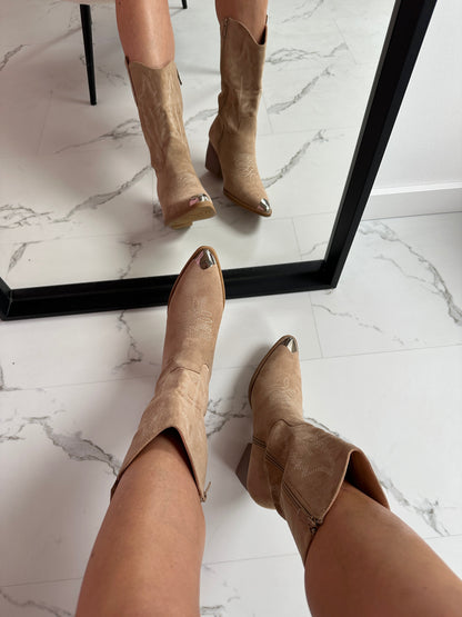 Roan Khaki Cowboy Boots