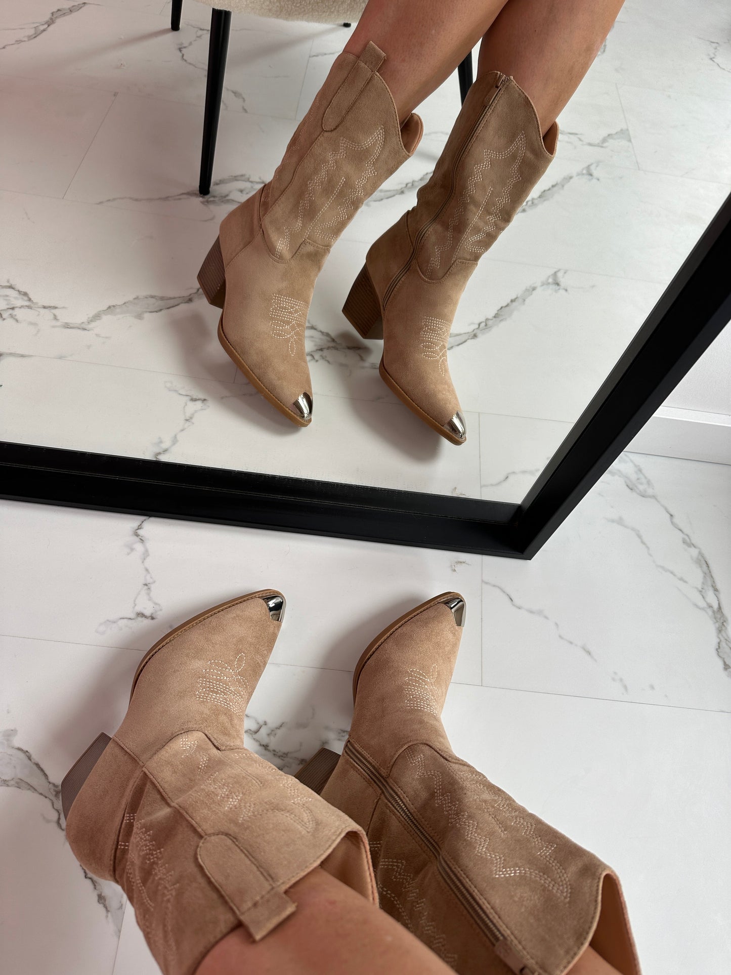 Roan Khaki Cowboy Boots