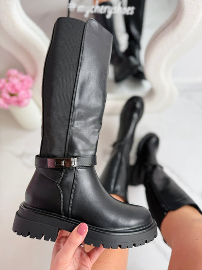 Lymee Schwarz Stiefel