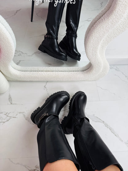 Lymee Schwarz Stiefel