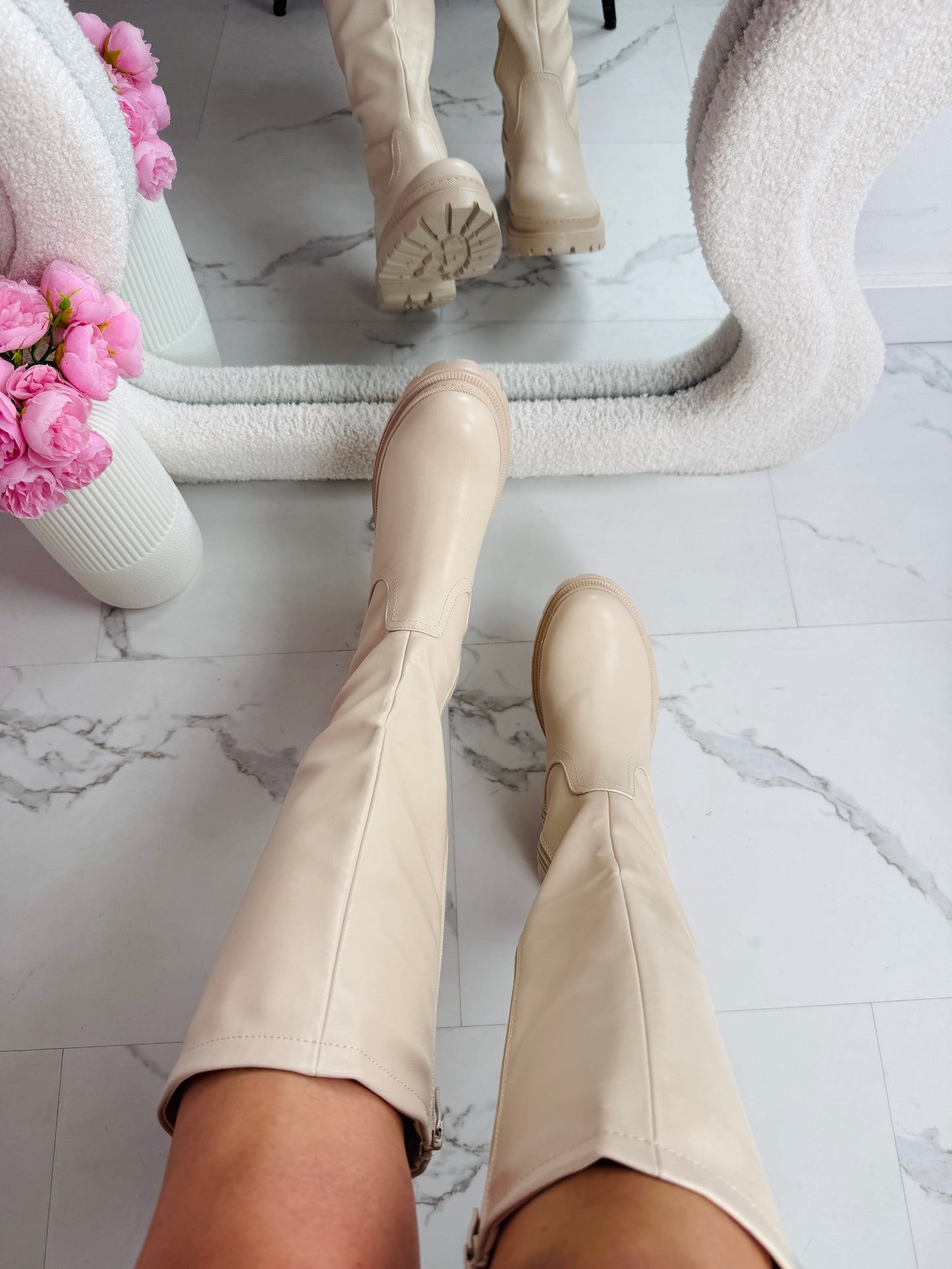 Anetta Beige Stiefel