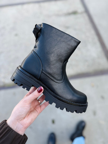 Bow Schwarze Boots mit Schleife