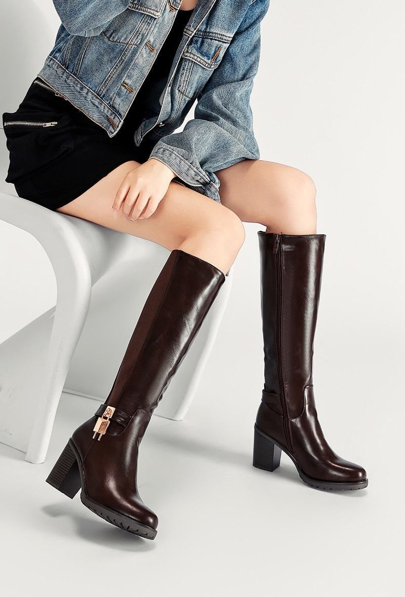 Lock Stiefel mit Absatz Braun