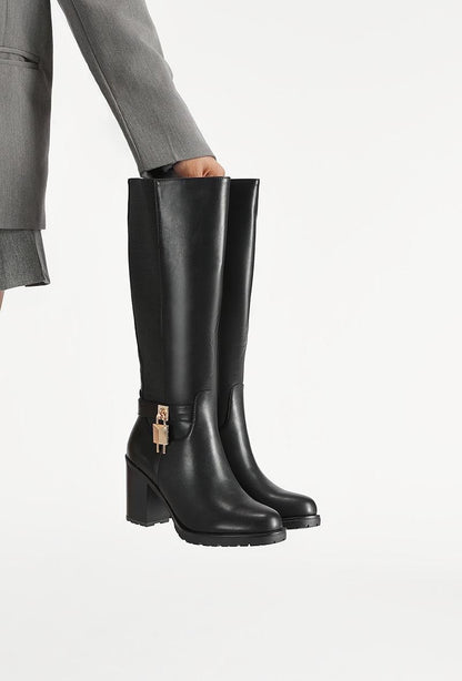 Lock Stiefel mit Absatz Schwarz