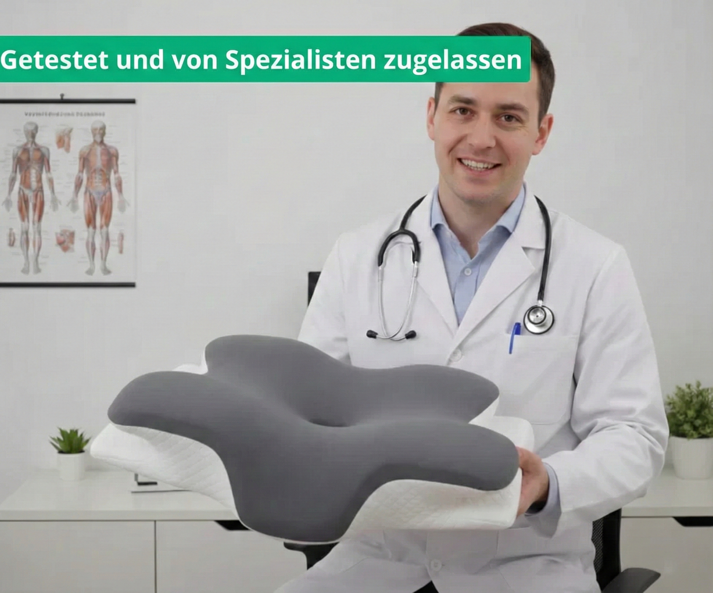 Lunava™ Ergonomisches Nackenkissen – Orthopädisches Kissen gegen Nackenschmerzen