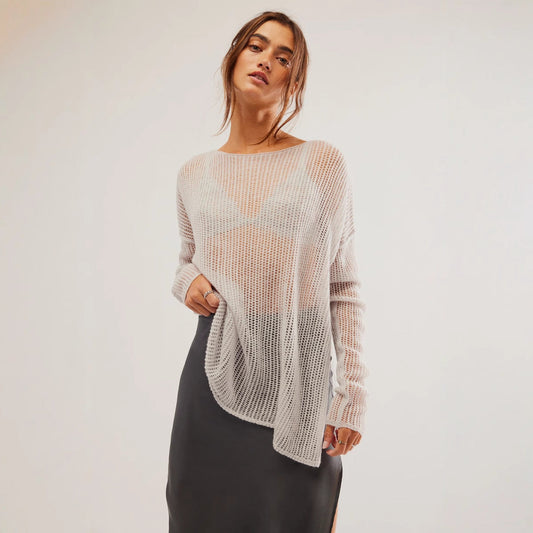 Rio - Einfarbiger Strickurlaub Bikini Strand Überwurf