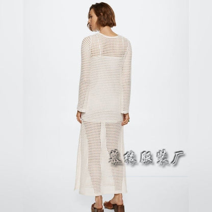 Rhea - Hollow Bikini Cover-Up Lange Rock Kleid