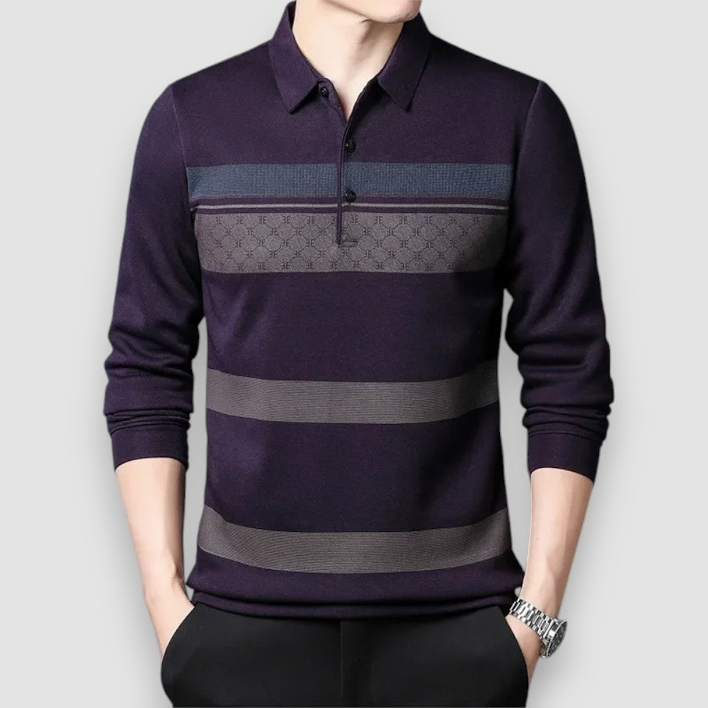 Browny | Gestreiftes Herren Polo-Shirt