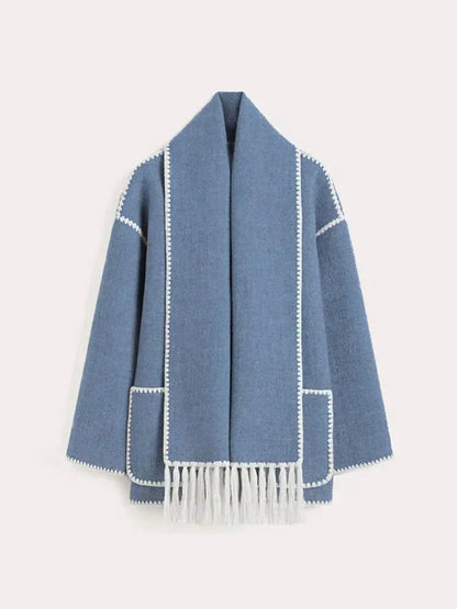 POZIE | Bohème-Mantel mit Schal