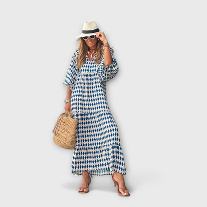 Elegantes Geometrisches Maxikleid