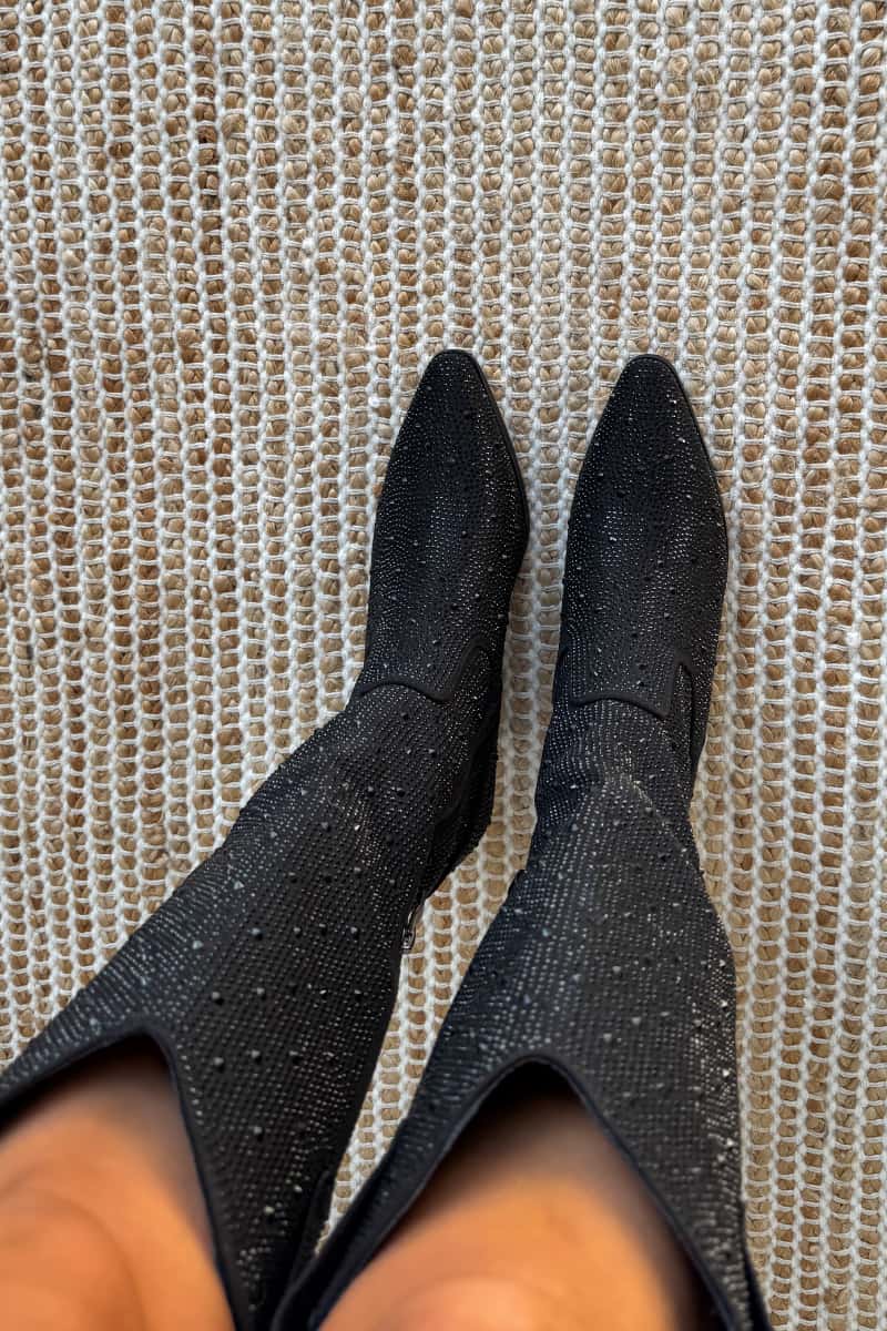 Elegant Glitter Schwarz Stiefel