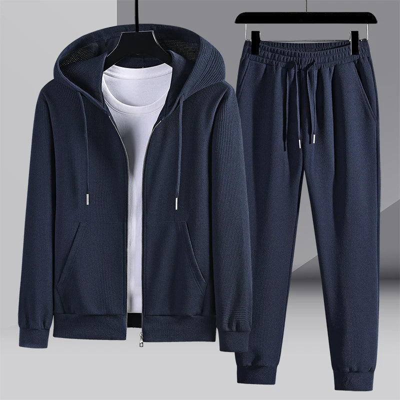 Sergio™ Waffelstrick Lounge-Set - Gemütliches Herren Loungewear