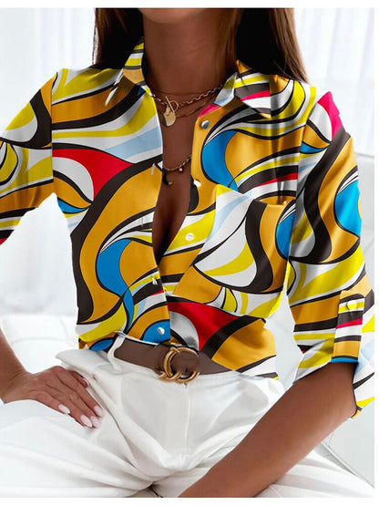 Sibylle | Modische Bluse mit langen Ärmeln und Knopfleiste