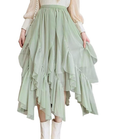 Auora - Ruffled Midi Skirt