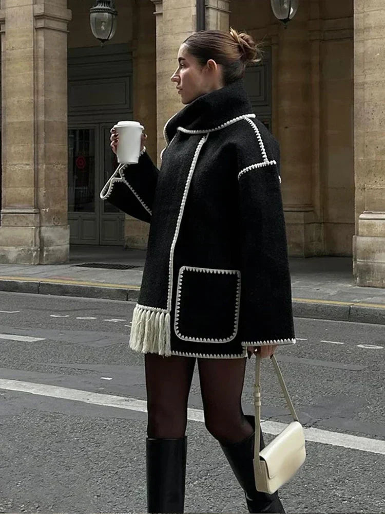 POZIE | Bohème-Mantel mit Schal