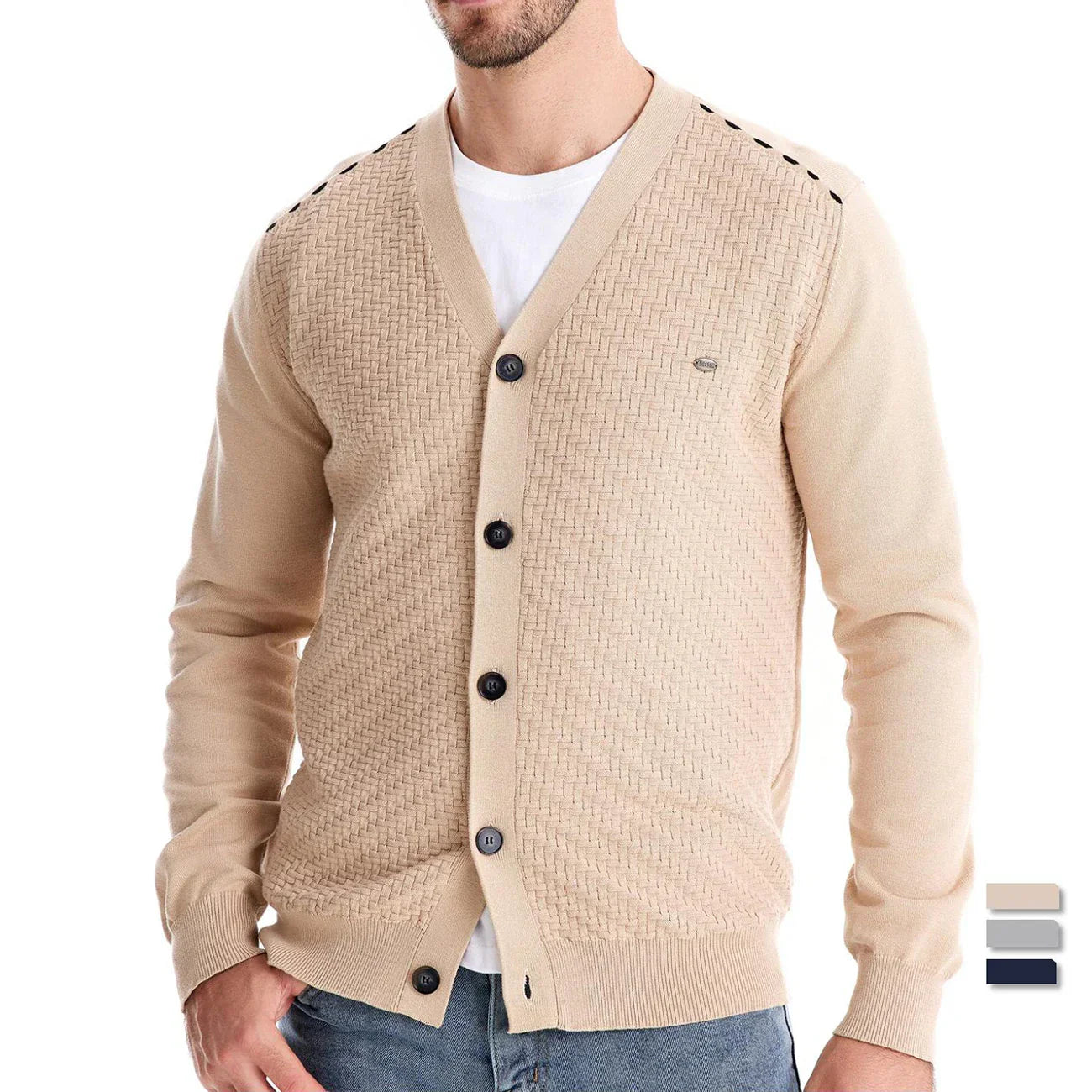 Schneider | Warmer Herren Cardigan mit V-Ausschnitt