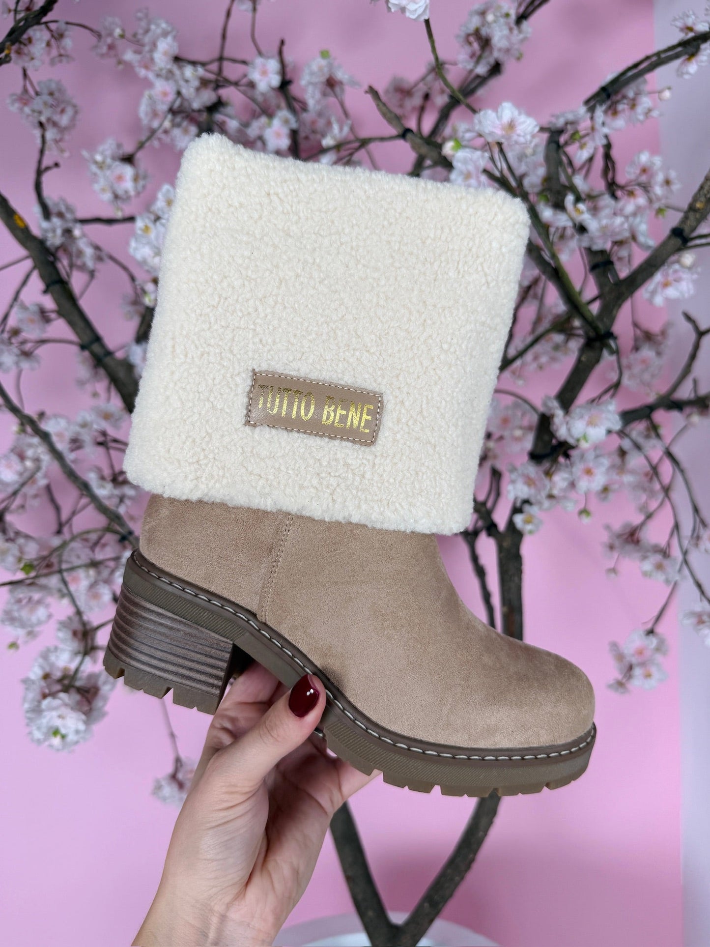 Tutto Omslag Beige Stiefel